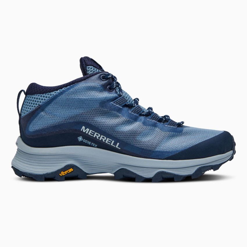 Chaussures Randonnée Merrell Moab Speed Mid GORE-TEX Bleu Femme | P.X.GGHU